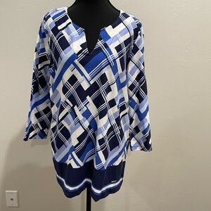 Jones New York Signature Women’s Geometric Blouse size large